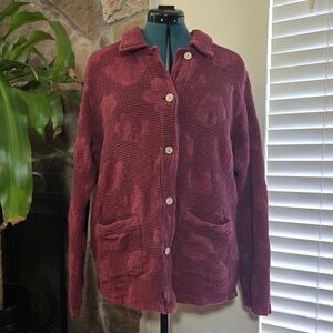 The Territory Ahead Waffle Knit Shacket Boho Grunge 70% Cotton 30% Linen